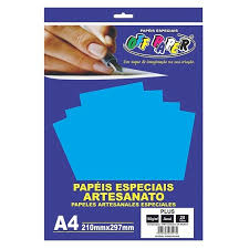 Papel Especial Para Artesanato Azul A4 180g/m² - 20 Folhas - Off Paper