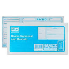 Recibo Comercial com Canhoto Tilibra - 50 Folhas - Formato 206 mm x 105 mm