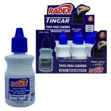 Tinta Para Almofada De Carimbo Azul 40ml - Radex