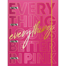 Caderno Argolado Everything Looks Better In Pink Tilibra Com 80 Folhas