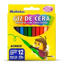 Giz De Cera Acrilex 12 Cores