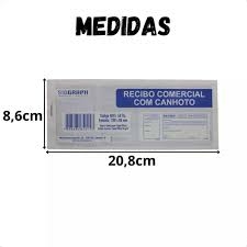 Recibo Comercial com Canhoto Sidgraph 50 Folhas - Formato 208x86 mm - comprar online