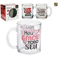 Caneca De Vidro 320ml - "Que O Dia Seja Tão Bom Quanto O Cheirinho De Café" - comprar online