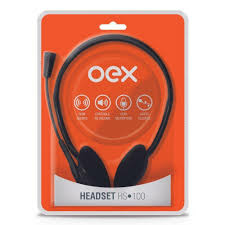 Headset OEX HS-100 C/ Microfone Controle De Volume - Preto