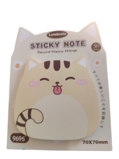 Bloco Adesivo Sticky Note Gato 70x70mm