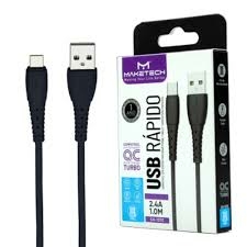 CABO USB\TIPO C 2.4A 1MT PRETO(CA127C) - comprar online