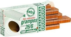 Grampos Para Grampeador 26/6 Cobreado ACC - 1000 Unidades - JHL Variedades Papelaria