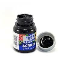 Tinta Para Tecido Acrilex 37ml - Preto na internet