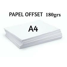 Papel Offset 180g A4 Branco (01400)50F - Unidade na internet