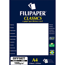 Papel Offset 180g A4 Branco (01400)50F - Unidade