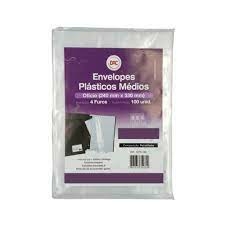 Envelope Plástico Médio Ofício 240mm x 330mm com 4 Furos - Unidade