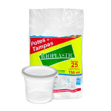 Pote com Tampa 750ml - Rioplastic (Unidade)