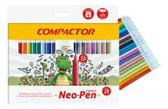 Caneta Hidrográfica Gigante Neo-Pen 24 Cores Compactor - JHL Variedades Papelaria