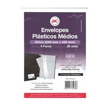 Envelope Plástico Médio Ofício 240mm x 330mm com 4 Furos - Unidade - comprar online