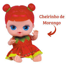 Boneca Coleção Frutinhas com Cheirinho de Frutas - Morango - JHL Variedades Papelaria