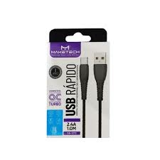 CABO USB\TIPO C 2.4A 1MT PRETO(CA127C)