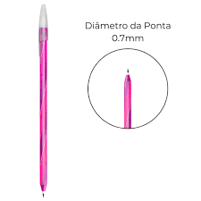 Caneta Esferográfica CIS Spiro Glow Rosa 0.7mm - JHL Variedades Papelaria