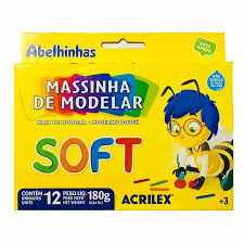 Massinha De Modelar Soft Acrilex 12 Cores - JHL Variedades Papelaria