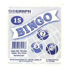 Bloco De Bingo Sidgraph 100 Folhas - Formato 104 mm x 120 mm