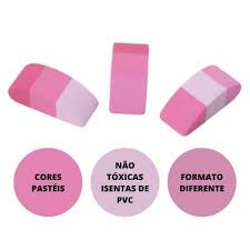 Borracha Molin DuoColor Rosa - Unidade