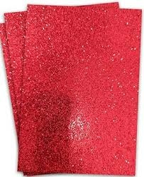 Papel Especial para Artesanato com Glitter Vermelho A4 180g/m² - 5 Folhas na internet