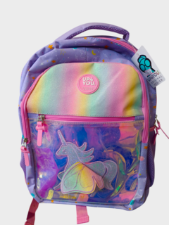 Mochila Infantil Unicórnio Holográfico Rosa UP4YOU