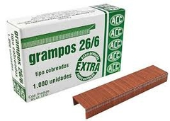 Grampos Para Grampeador 26/6 Cobreado ACC - 1000 Unidades - comprar online