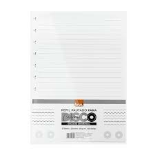 Refil Pautado Para Caderno Disco BRW - Encaixe Universal - 40 Folhas