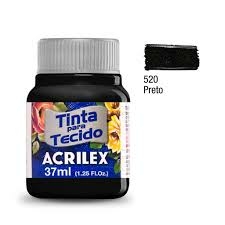 Tinta Para Tecido Acrilex 37ml - Preto - comprar online