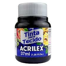 Tinta Para Tecido Acrilex 37ml - Preto