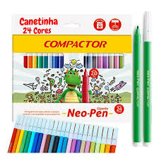 Caneta Hidrográfica Gigante Neo-Pen 24 Cores Compactor