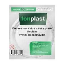 Pratos Descartáveis ​​Fonplast - 10 Unidades - Branco