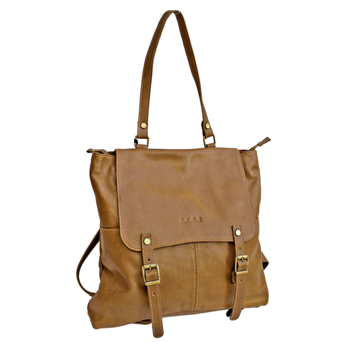 Mochila DYMS cuero con solapa - A 4455 - tienda online