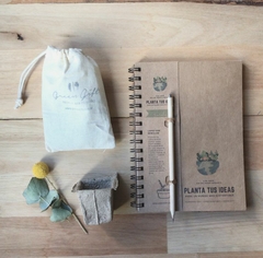 Cofre con cuaderno "Planta tus ideas" - greengift