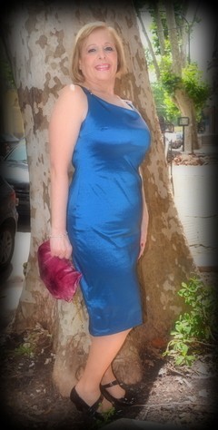 Vestido Jackie diseño Ali en Taftán Azul - VA Viviana Abbatángelo