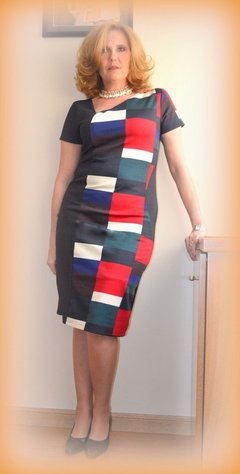 Vestido diseño Gloria Cuadros colores - tienda online