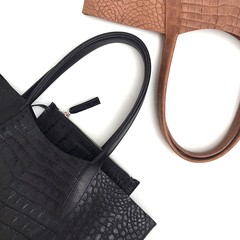 ALEXA TOTE BLACK CROC VT *T - MARS+ZORBA