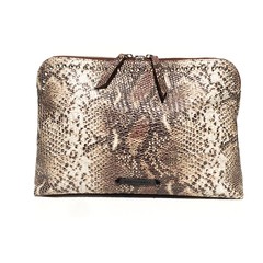 GIGI CLUTCH BROWN SNAKE *STUDS