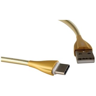 CABLE USB MALLADO METÁLICO DORADO - WPG Ecommerce