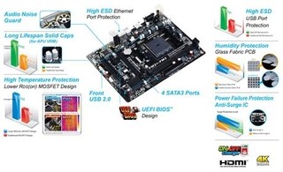 MOTHERBOARD GIGABYTE FM2+ GA-F2A68HM-H M-ATX BOX 1PCI en internet