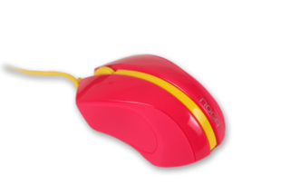 MOUSE USB 1200 DPI -LINE COLOR- ROSA-AMARILLO en internet