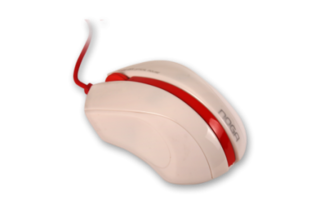 MOUSE USB 1200 DPI - LINE COLOR- BLANCO -ROJO - tienda online