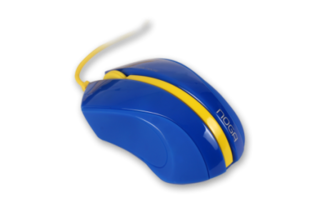 MOUSE USB 1200 DPI -LINE COLOR- AZUL-AMARILLO - tienda online