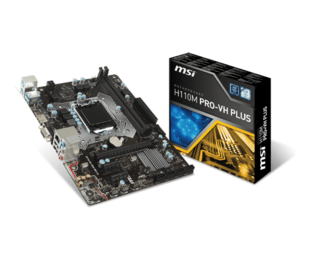 MOTHERBOARD MSI S1151 H110M PRO-VH PLUS BOX M-ATX VGA/HDMI