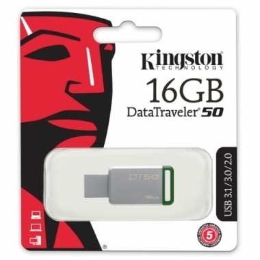 PENDRIVE KINGSTON 3.0 16GB DT50 NEGRO