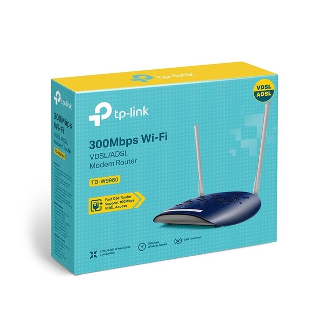 ROUTER 4P+VDSL2 MODEM TP-LINK W9960 300MBPS 2X5DBI