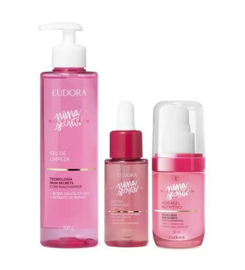 Combo Niina Secrets Skin: Gel de Limpeza + Sérum Firmador Lifting + Hidragel Nutritivo [Eudora]