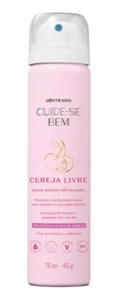 Spray íntimo Refrescante Cereja Livre 75ml [Cuide-se Bem - O boticário]