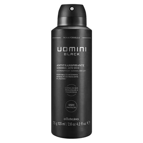 Uomini Black Desod. Antitranspirante Aerosol 75g/125ml [O Boticário]