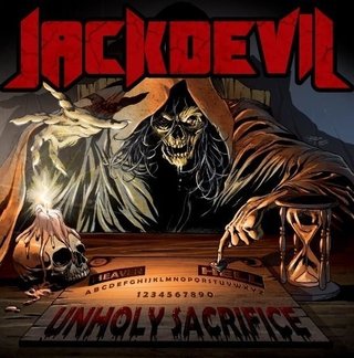 CD Jackdevil - "Unholy Sacrifice" + poster + adesivo avatar preto + adesivo logo